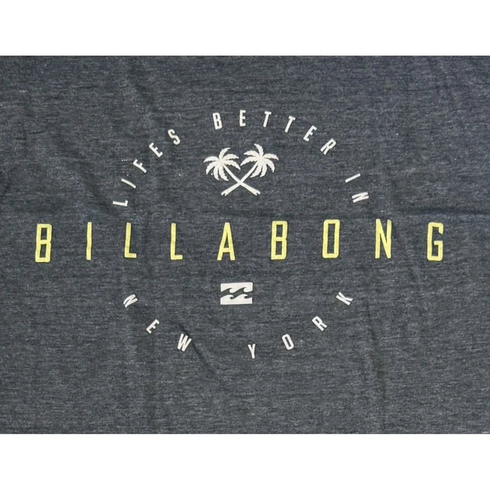 BILLABONG - Men's Gray Lifes Better in New York Tee T-Shirt - Size Small‎
